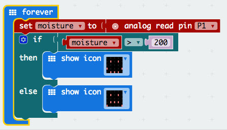 moisture sensor microbit makecode