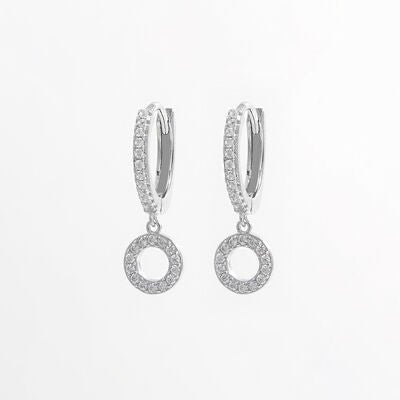  Boucles d'oreilles créoles en argent sterling 925 incrustées de zircons 