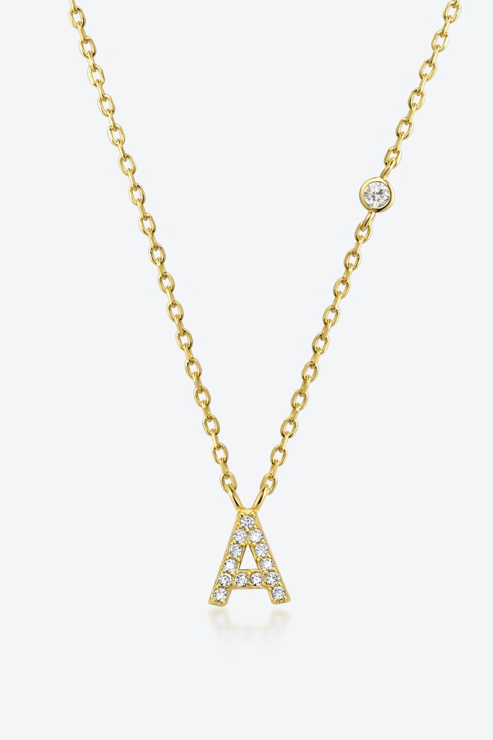  Collier initial en zircon A à F 