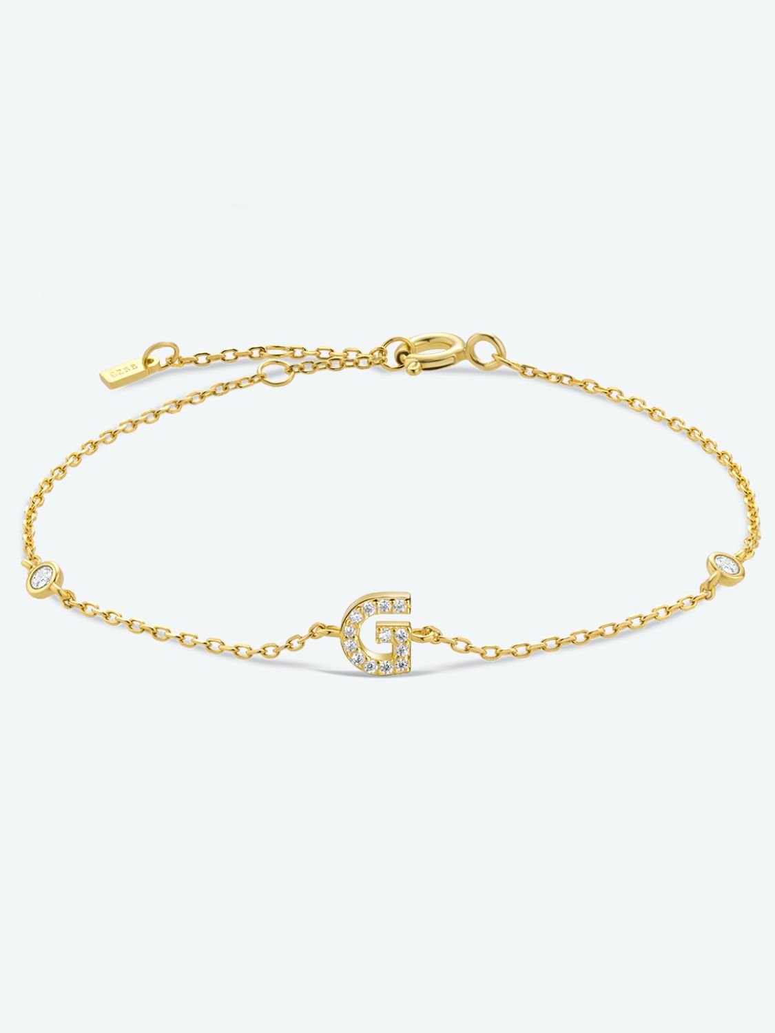  Bracelet initial en zircon G To K 