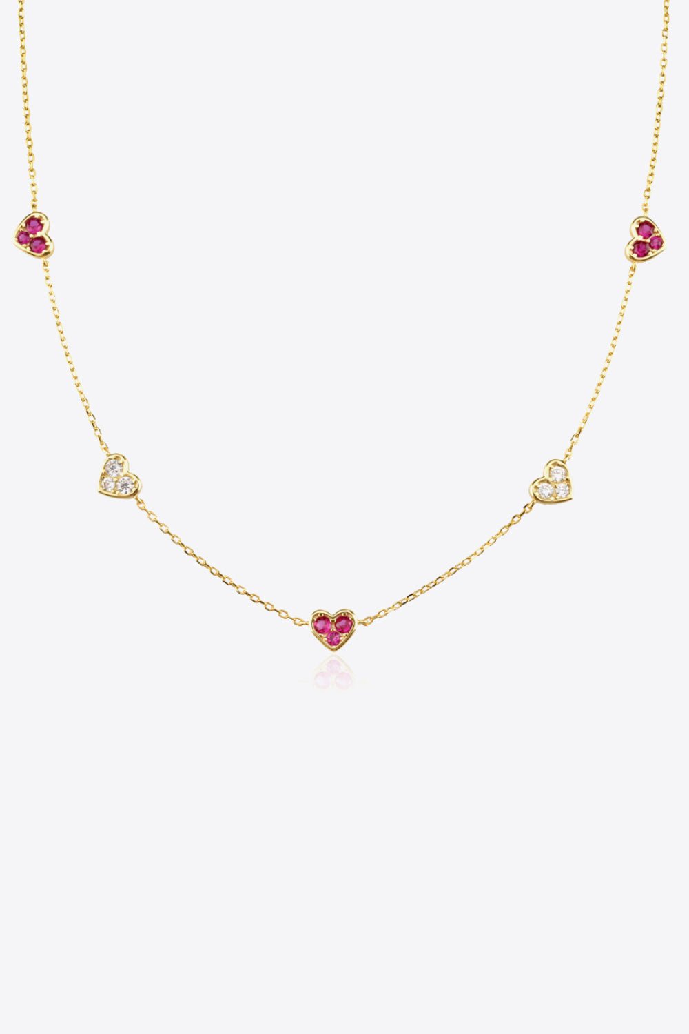  Collier Coeur Zircon Incrusté 