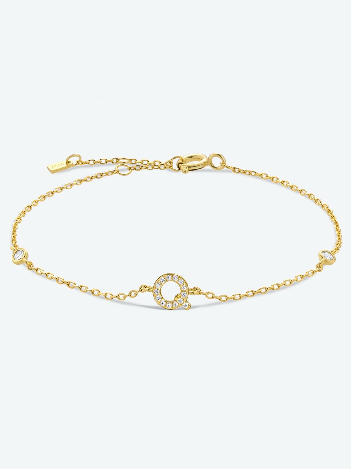  Bracelet initial en zircon Q To U 