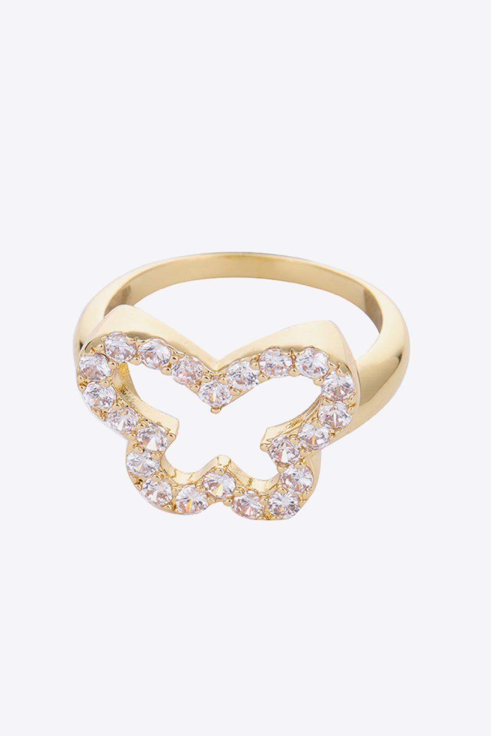  Bague en forme de papillon en strass 