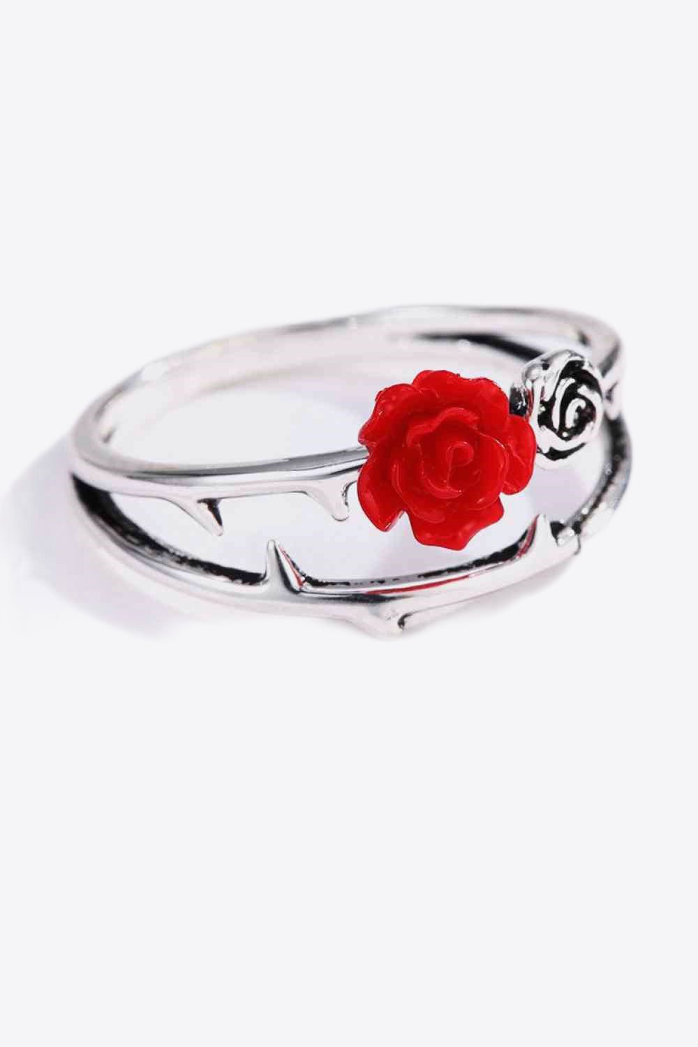  Bague Rose Argent 