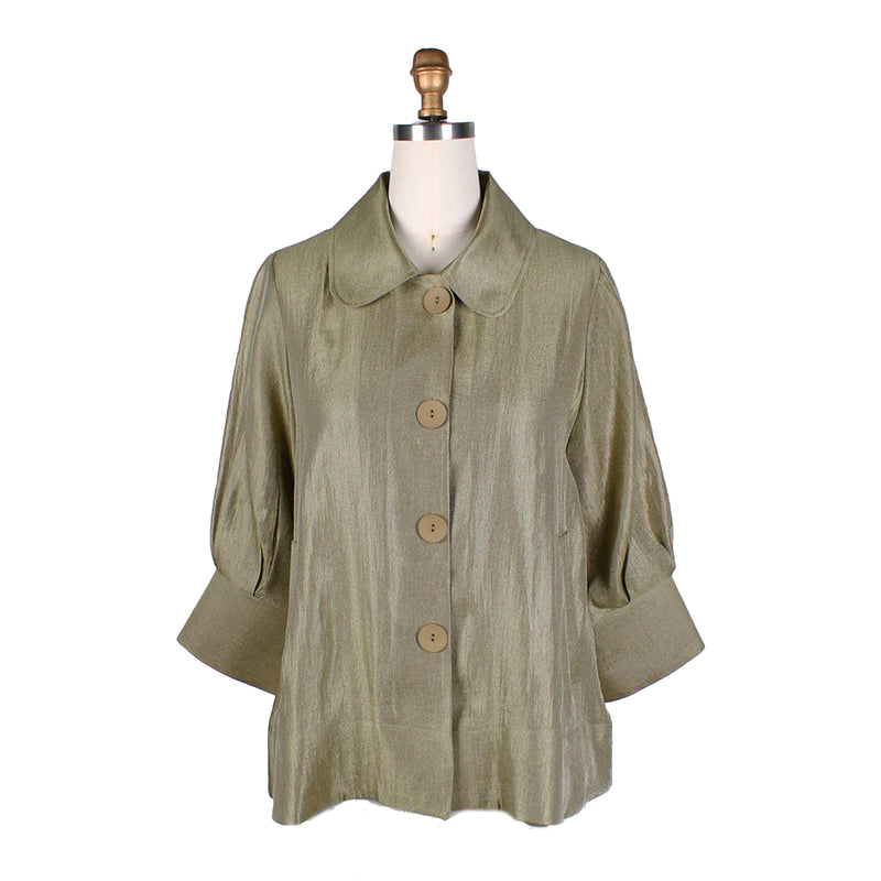 Damee Button Front Short Swing Jacket in Olive - 4741-OLV – Shop My ...