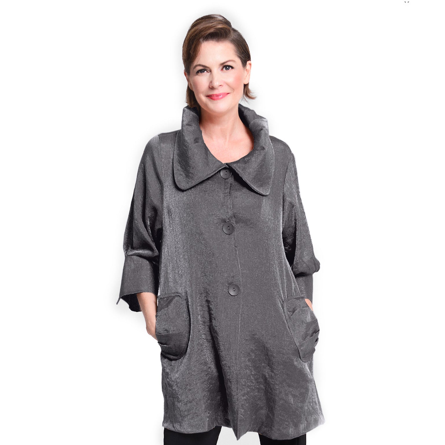Damee NY Solid Swing Jacket in Gray - 200 -GRY – Shop My Fair Lady