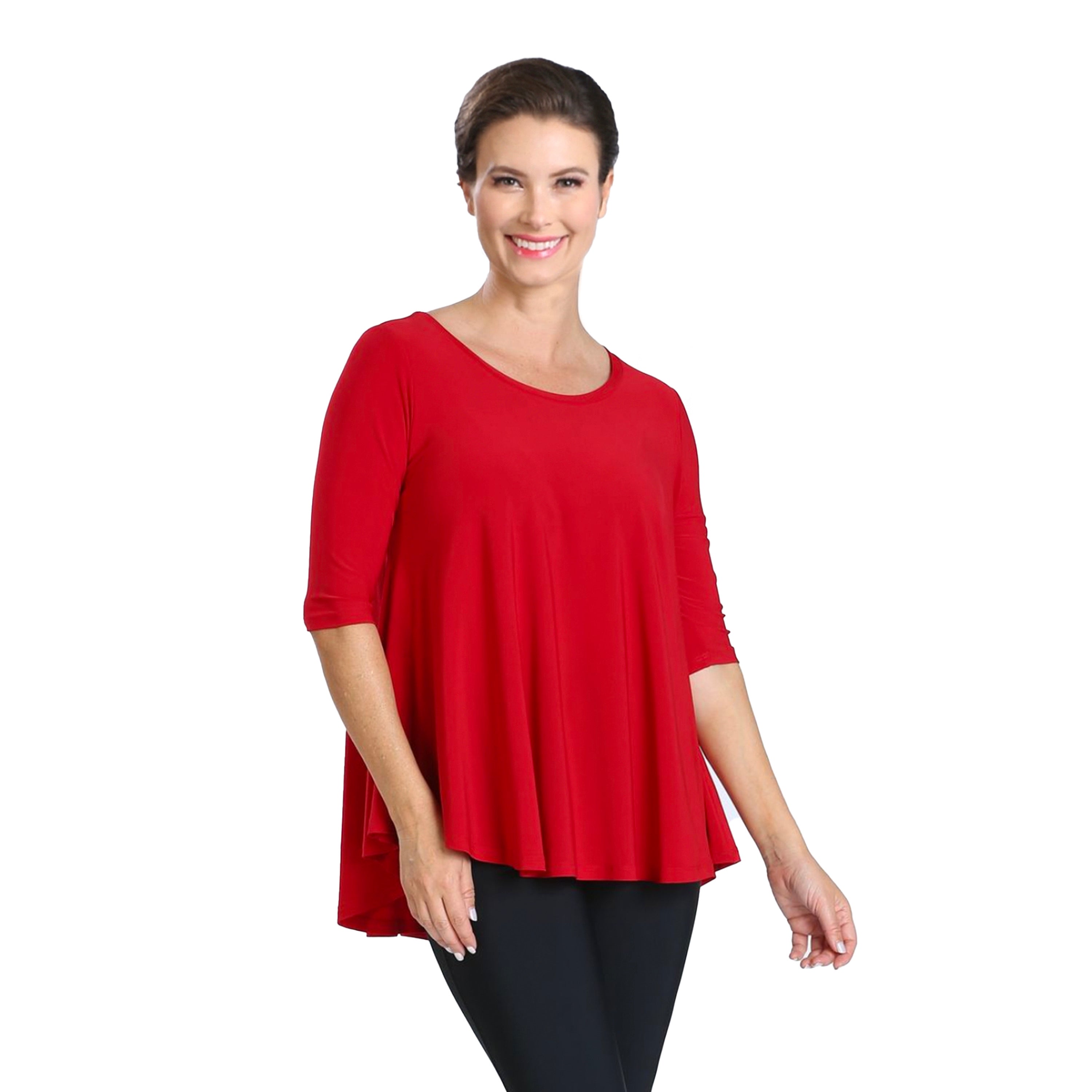 IC Collection Solid High-Low Top in Red - 6899T-RED – Shop My Fair Lady