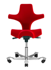 HAG Capisco Saddle Seat Stool with Backrest Fully Upholstered Red