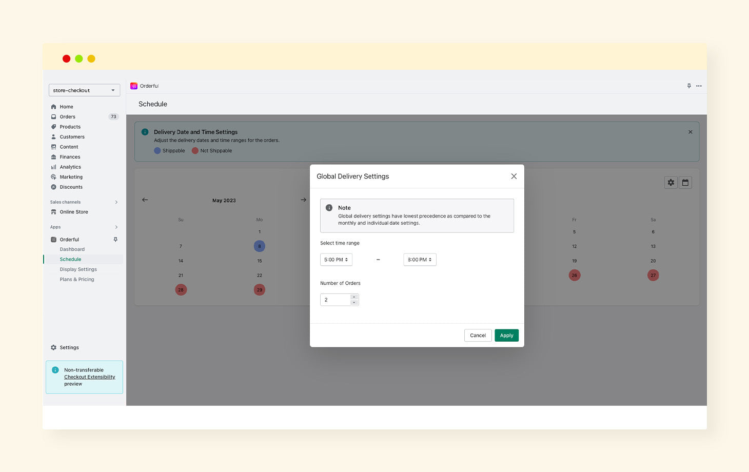 Customize Shopify Checkout with orderful - delivery date picker app