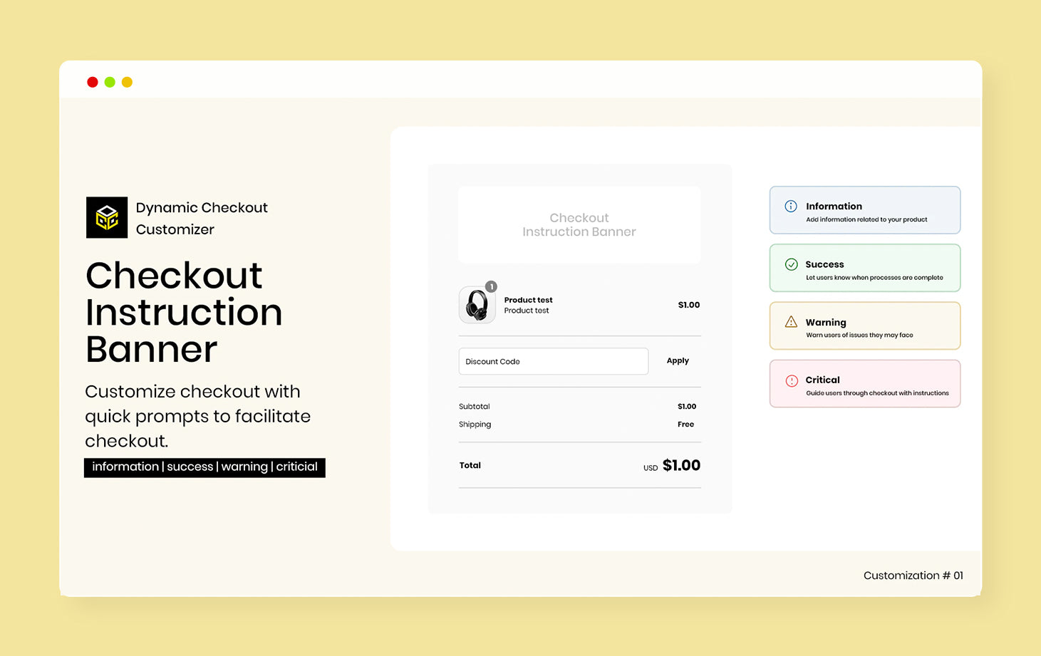 Shopify Plus Custom Checkout - Dynamic Checkout Customizer