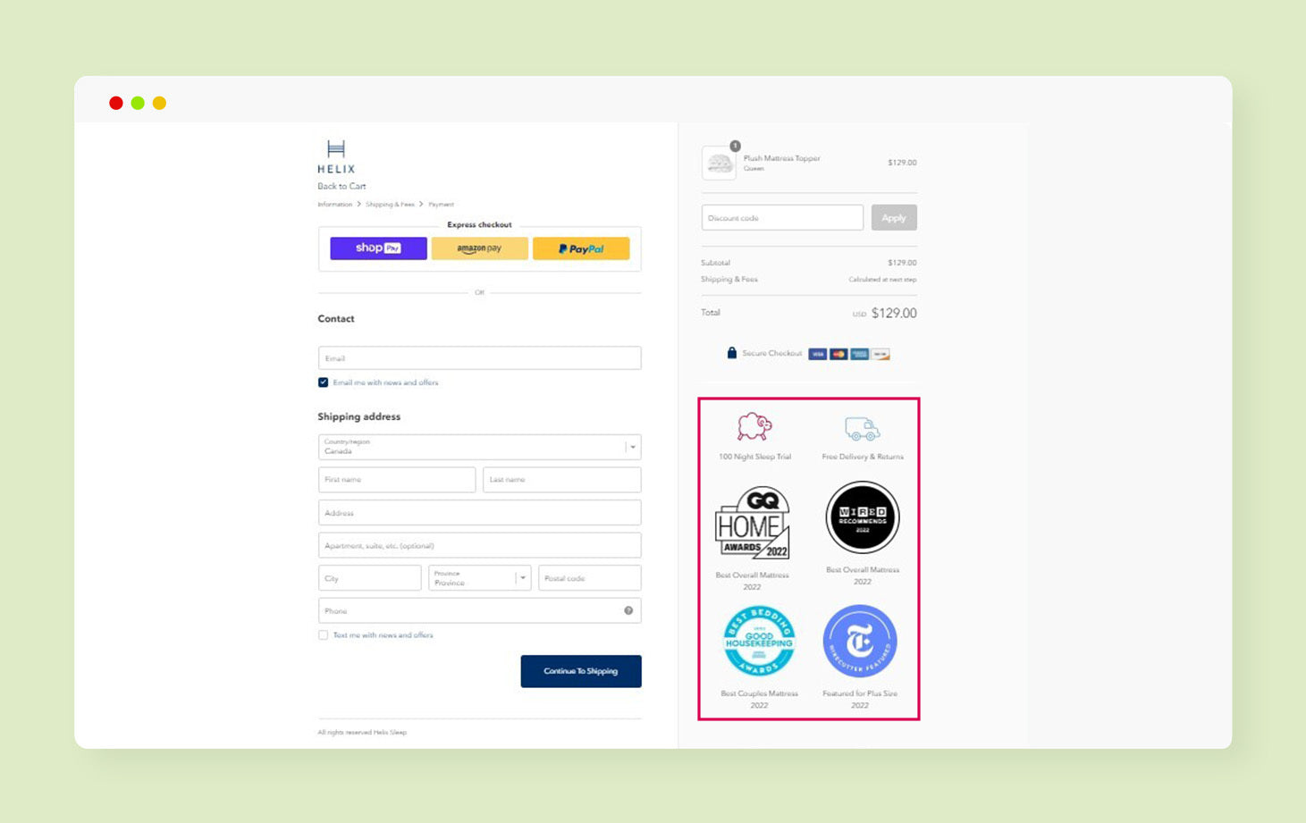 trust badges - shopify checkout customization