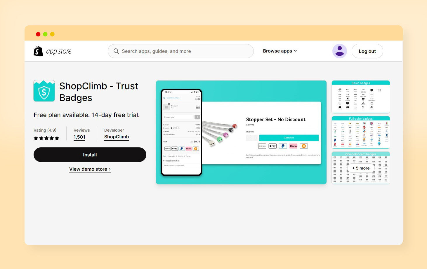 ShopClimb Trust Badges - Shopify Checkout Customization App - Top 10 Best Shopify Apps for Shopify Checkout Customization in 2023
