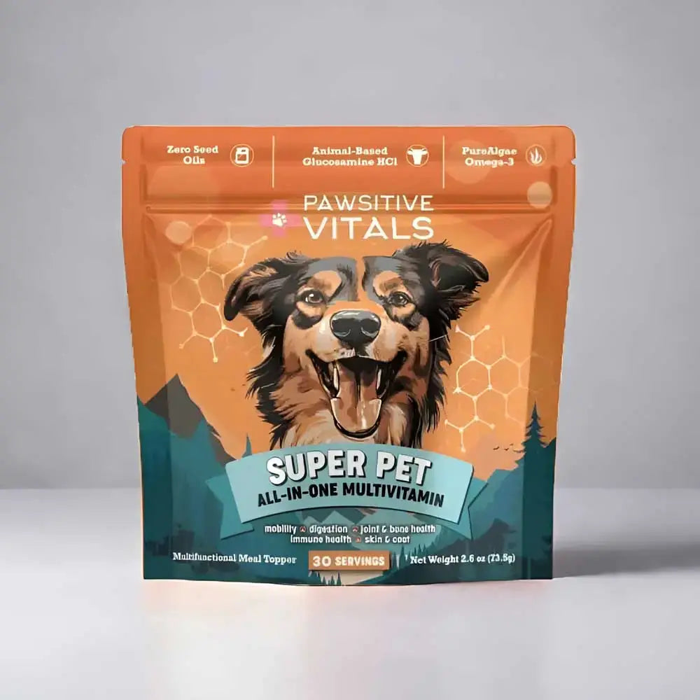 Package of Pawstive Vitals Super Pet All-in-One Multivitamin for dogs.