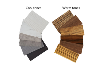 A graph showing the difference of warm wood tones versus cool wood tones