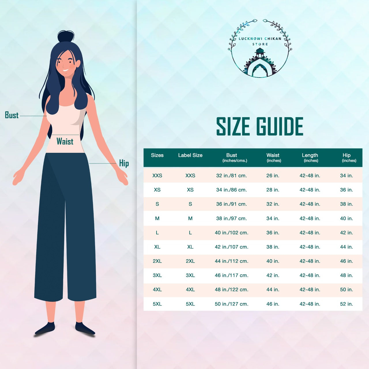 Size Chart – The Chikan Store