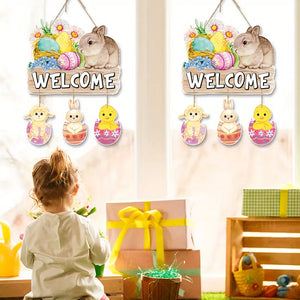 Easter Large Hanging Door Signs Welcome or Happy Easter - Home Goods and Beyond - Happy Easter Sign