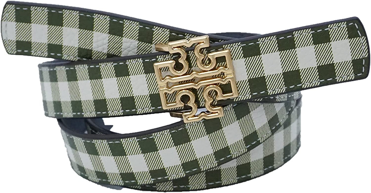 Tory Burch 88000 Gingham/Brunnera Womens Reversible Britten Logo Print –  ROROTT-Store