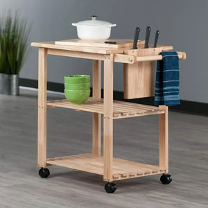Wood Kitchen Island Cart Rolling - PantryWay - Rolling Island For Kitchen