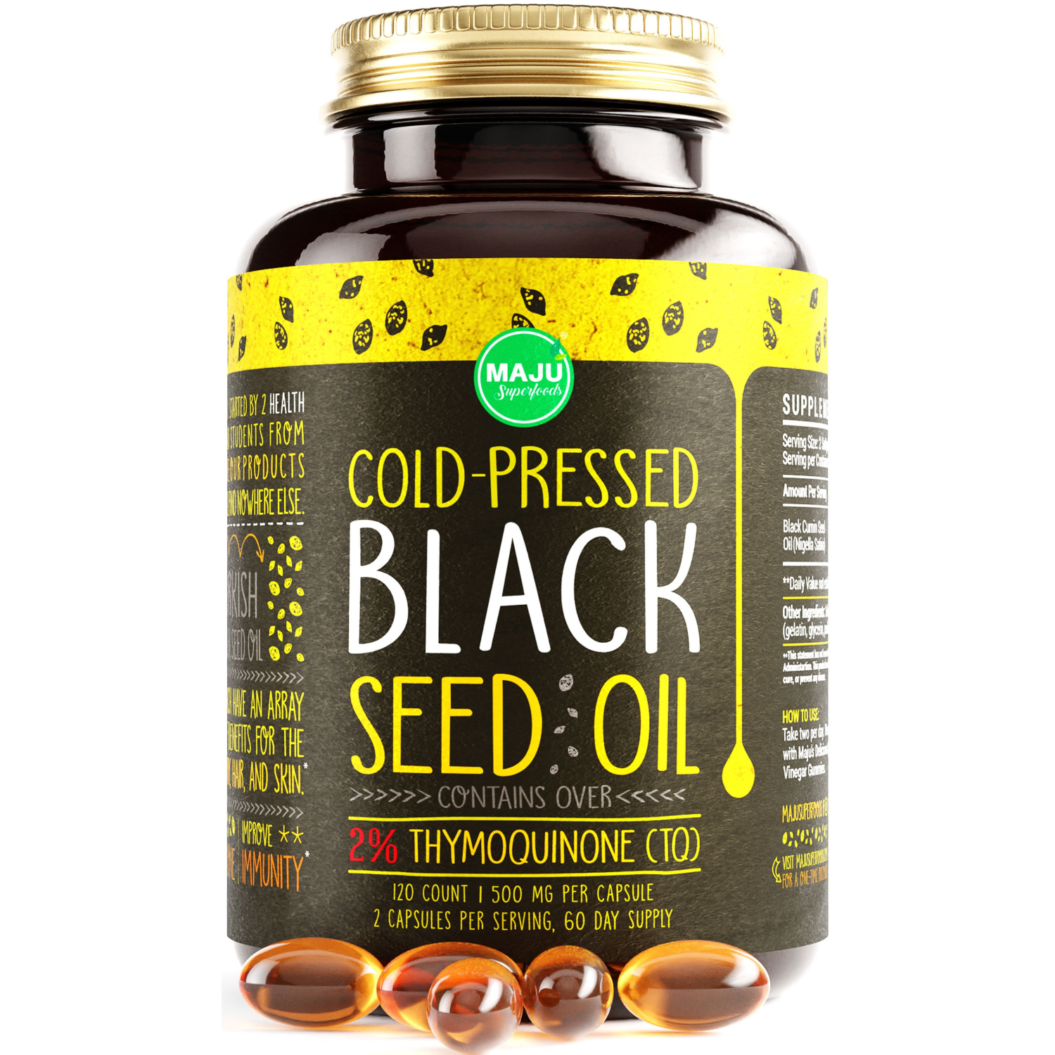 Black Seed Oil Capsules (120ct) - Maju Superfoods product image