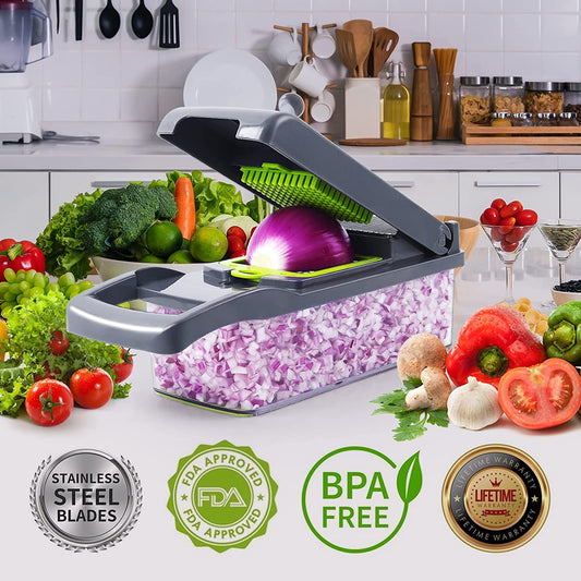 Safe Mandoline Slicer for Kitchen, QIECAI Vegetable Chopper