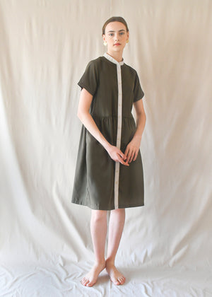 Jane Gathered Dress / Olive