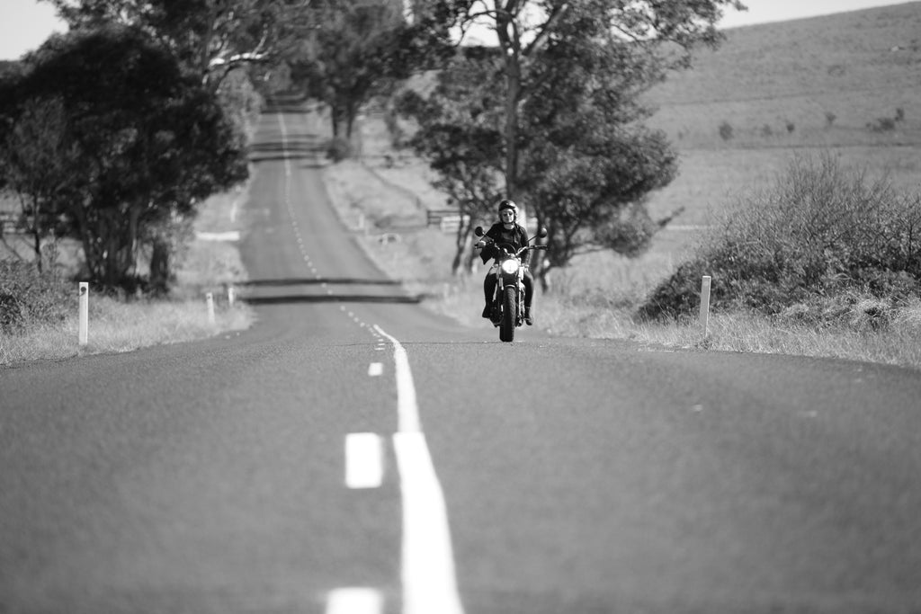 Erica looking very relaxed on the open country roads