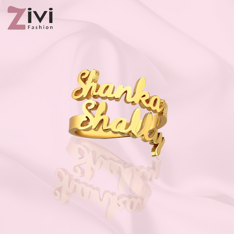 Amazon.com: SIMONLY Valentines Day Gifts Double Name Ring Two Name Ring  Sterling Silver Statement Ring Custom Name Ring with Any Names Mother  Daughter Ring Gift: Clothing, Shoes & Jewelry