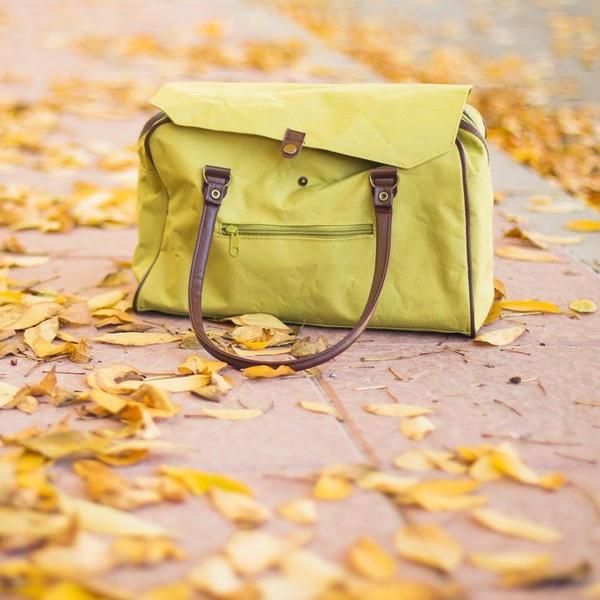 Handbag on the footpath