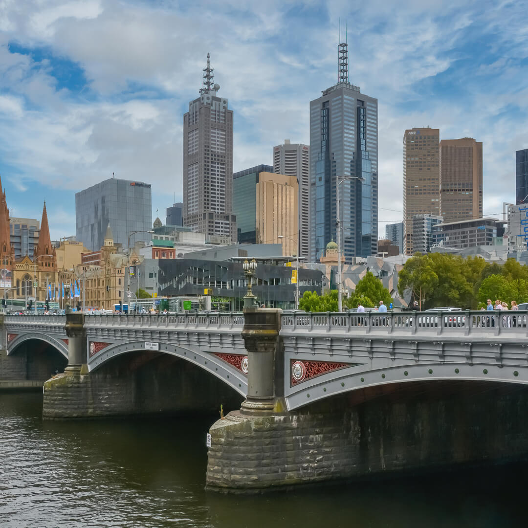 Melbourne city over the Yarra River