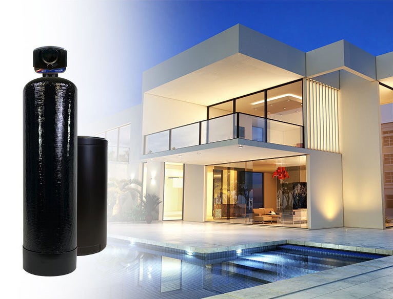 Matrixx Water Softener in front of a Residential House