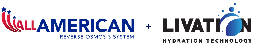 All American Reverse Osmosis Logo Plus, Livation Hydration Technology Logo