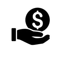 Hand Holding Money Symbol Icon