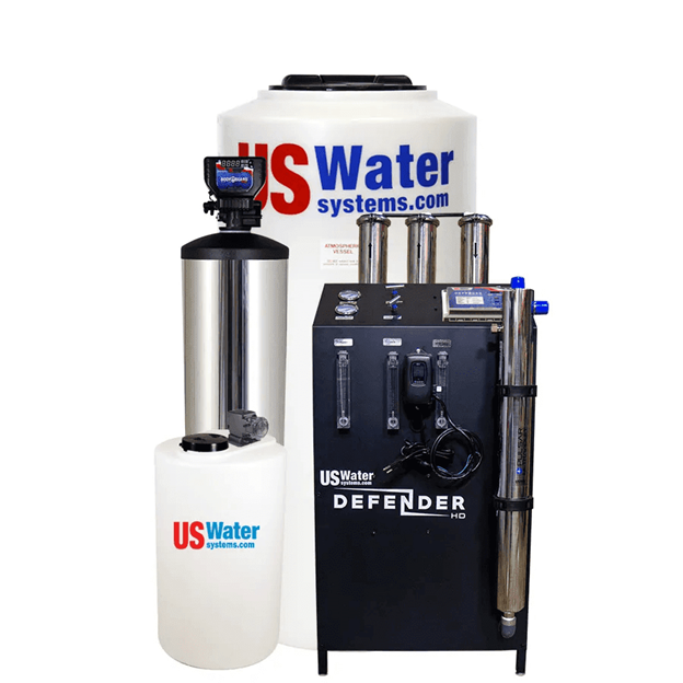 US Water Defender 4000 GPD Whole House RO System - With Permeate Flush, BodyGuard Plus, Anti-Scalant Injection , and 140 Gallon Atmospheric Tank