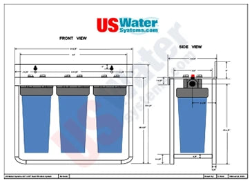 US Water Floor Mount Dimensional Drawing