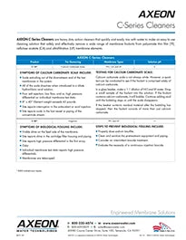 AXEON C-10 AND C-20 MEMBRANE CLEANER SPECIFICATION SHEET