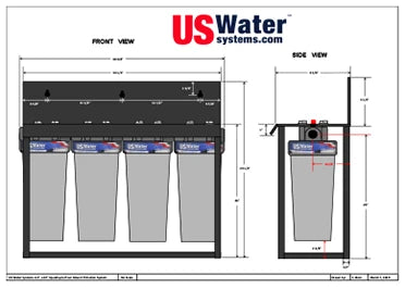 US Water Quad Floor Mount Housing Dimensions