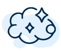 A light blue background with a blue cloud outline and sparkles reflects the refreshing clarity of the Whole Home Filtration and Salt Based Softener W/ Drop by US Water Systems Inc.