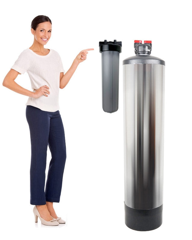 Woman pointing at Pulsar Modular Water Filters