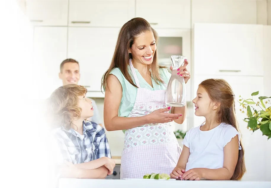 Family In the Kitchen Ready to Drink Purified Water