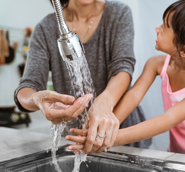 Washing Hands in the Sink