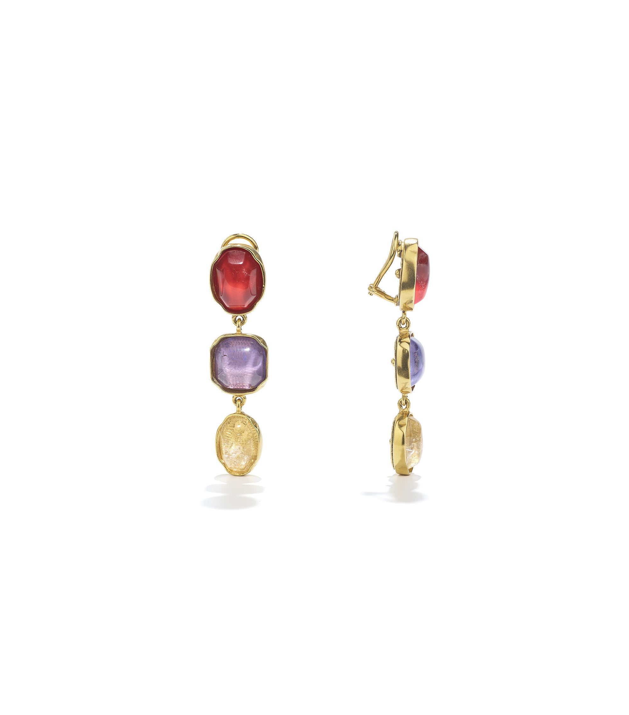 Cabochons three pendants earrings