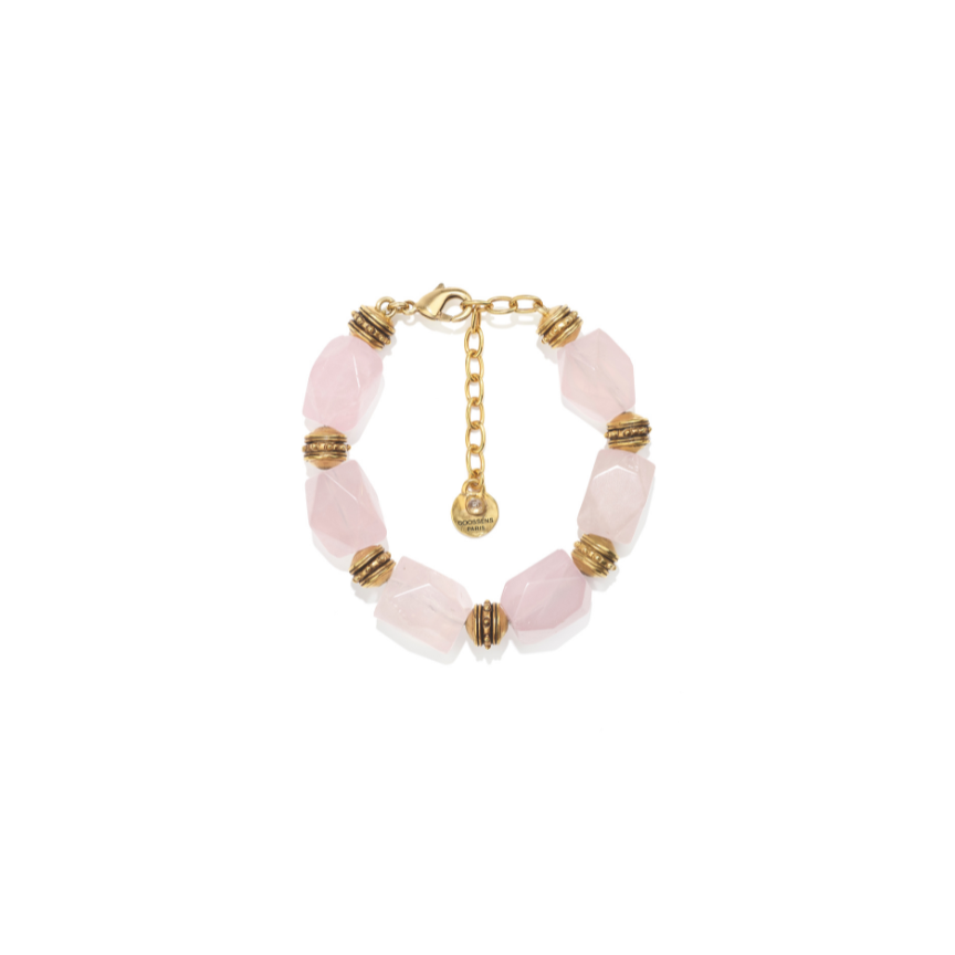 Syracuse bracelet  Yellow Gold and powdery pink