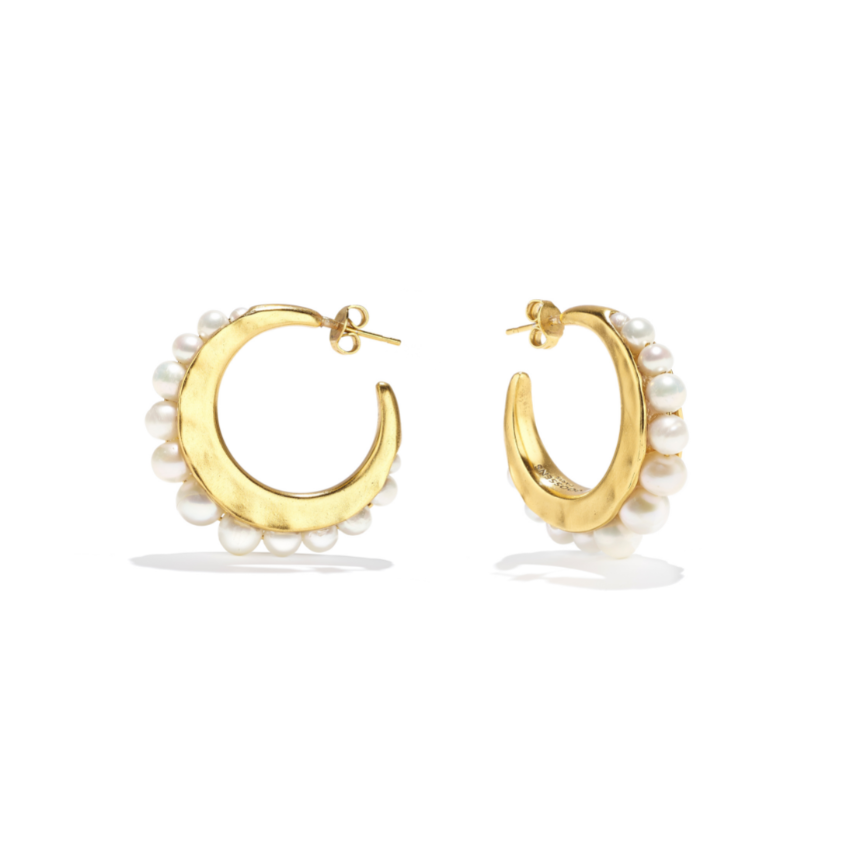 Graine de Gemmes hoop earrings  White pearl