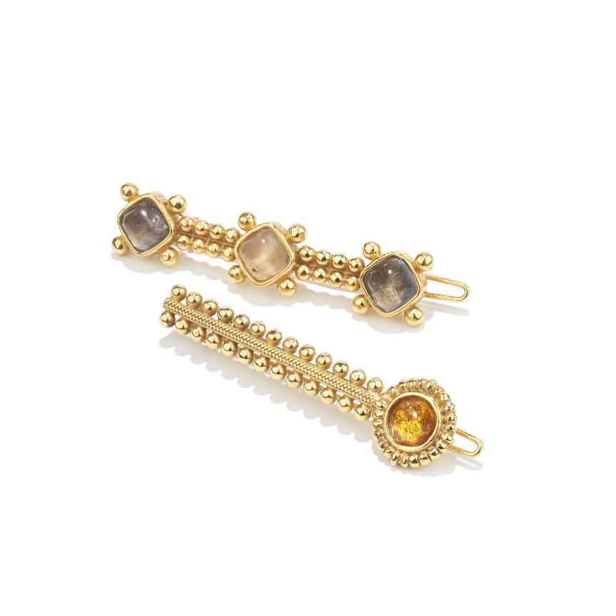 Venise set of barrettes Yellow Gold