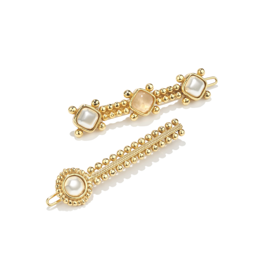 Venise set of barrettes Yellow Gold