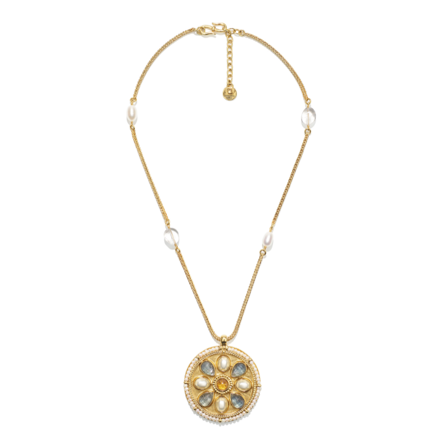 Venise long medal necklace Yellow Gold