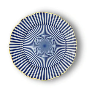 Bitossi ARCANO BLUE GEOMETRIC DINNER PLATE - The Purple Finch Home Collection