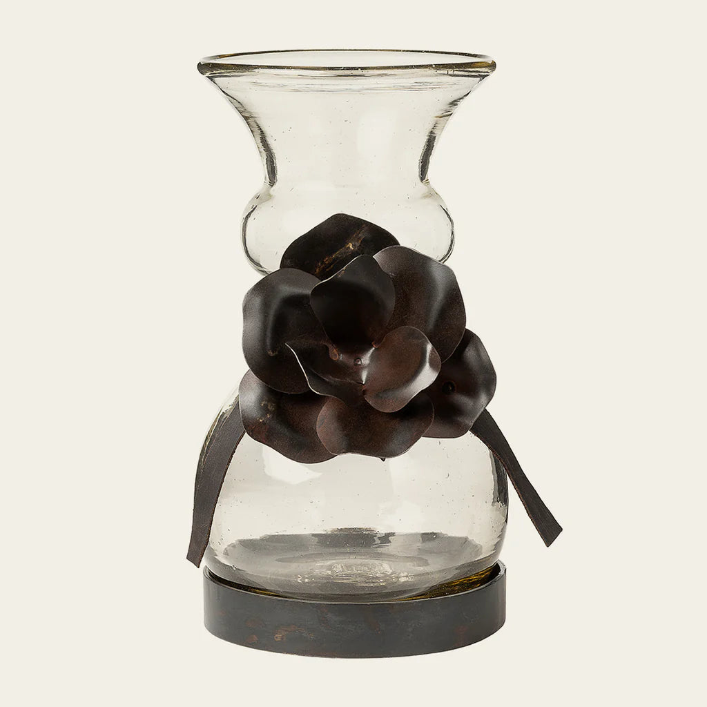 COQUETA FLORERO VASE CLEAR W/ GUADALUPE ROSE