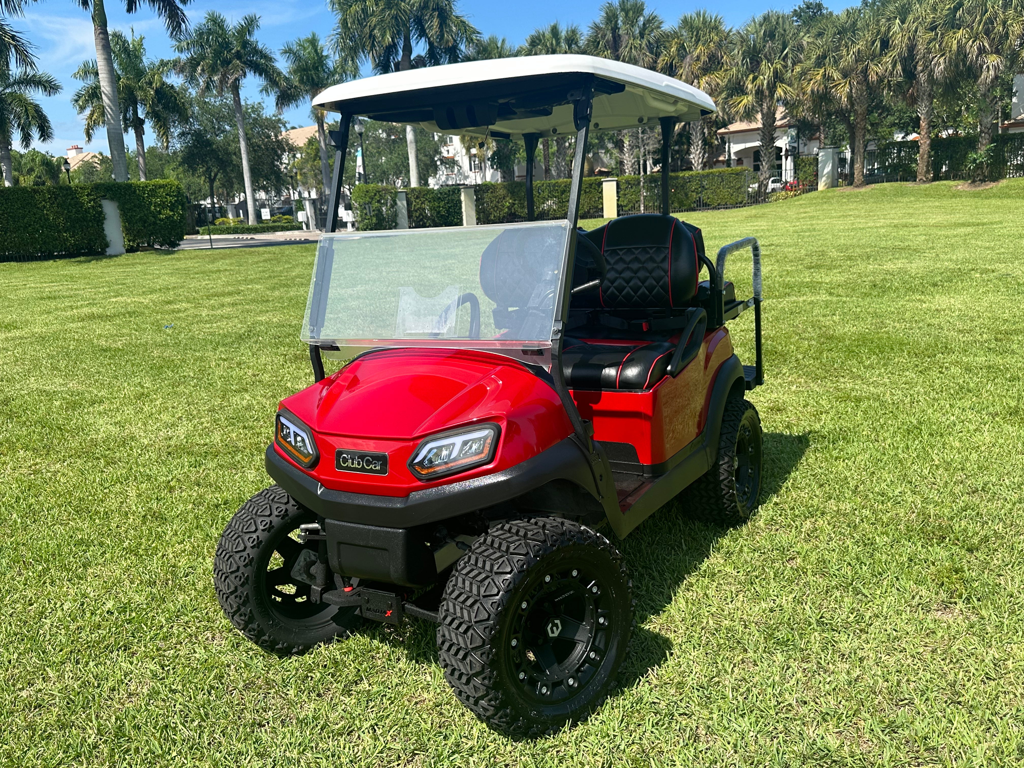 Lifted 2020 Club Car Tempo Golf Cart Lamborghini Red
