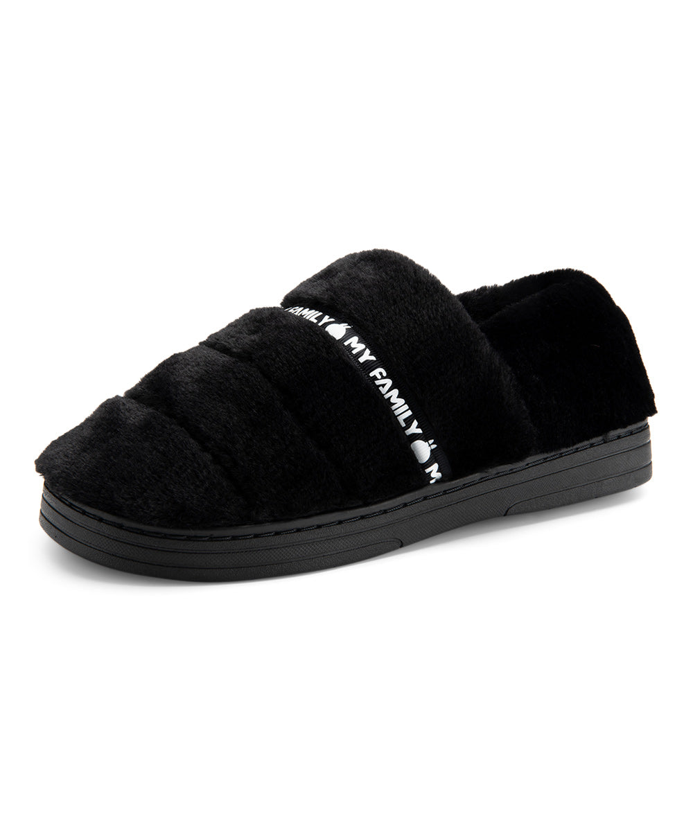 Black My Family Faux Fur Slippers Women Zulily